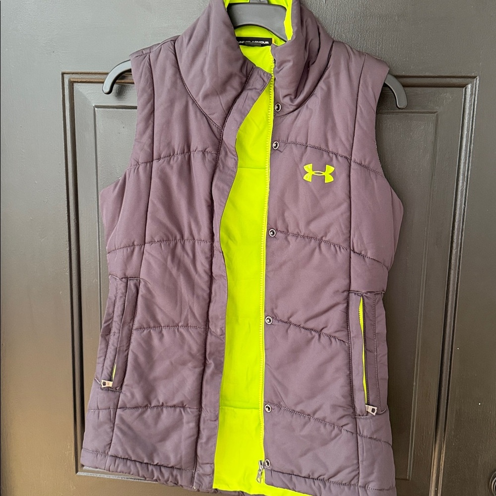 Under Armour Violet and Neon Green Puffer Vest
